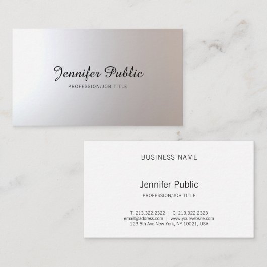 Beauty Salon Hair Stylist Script modisch Schlicht Visitenkarte (Vorne/Hinten)