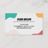 Beauty Salon Hairstylist Script Business Card Visitenkarte (Rückseite)