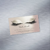 Beauty Salon Ivory Rose Gold Adress Makeup Lashes Magnetische Visitenkarte (Beispiel)