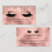 Beauty Salon Lashes Glitzer Rose Gold Visitenkarte (Vorne/Hinten)
