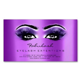Beauty Salon Lila UAWG Adress Makeup Lashes Magnetische Visitenkarte