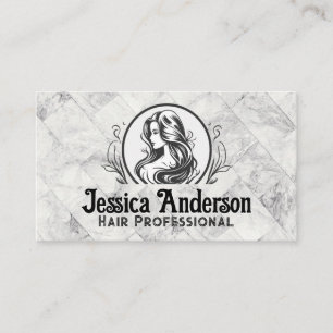 Beauty Salon Logo   Marmorfliesen Visitenkarte