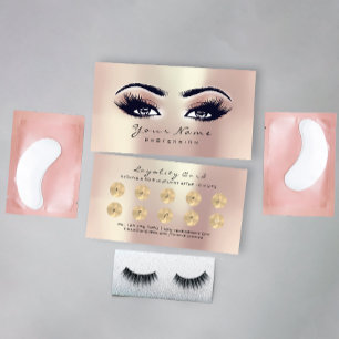 Beauty Salon Loyalty Card Makeup Rose Lashes 10 Treuekarte