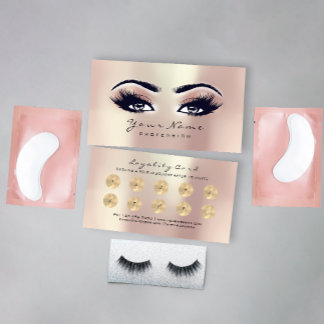 Beauty Salon Loyalty Card Makeup Rose Lashes 10 Treuekarte