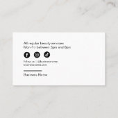 Beauty Salon Makeup Rose Goldene Marmor Visitenkarte (Rückseite)