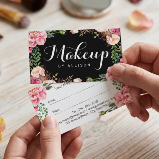Beauty Salon Makeup Script Blumenkarte Terminkarte