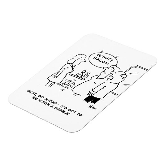 Beauty Salon - Mann sagt, es lohnt sich, ein Spiel Magnet (Linke Seite)