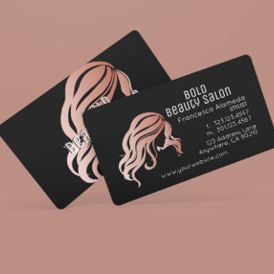 Beauty Salon Metallische Rose Gold Haar Stylist Sc Visitenkarte
