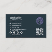 Beauty Salon Minimalistisch Scannable QR Code Visitenkarte (Rückseite)