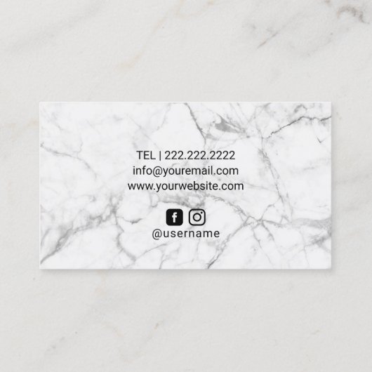 Beauty Salon Mint & Gold Agate Moderner Marmor Visitenkarte (Rückseite)