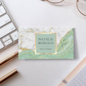 Beauty Salon Mint & Gold Agate Moderner Marmor Visitenkarte