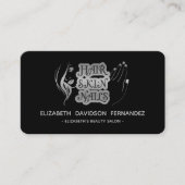 Beauty Salon Modernes Silver Logo Social Media Bla Visitenkarte (Vorderseite)