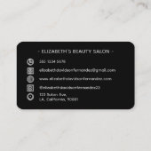 Beauty Salon Modernes Silver Logo Social Media Bla Visitenkarte (Rückseite)