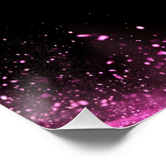 Beauty Salon MUA Haar Schwarzer Neon Pink Preislis Poster (Ecke)