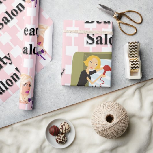 Beauty Salon, Nail Salon & Wellness-Center Lipstic Geschenkpapier (Kunsthandwerk)