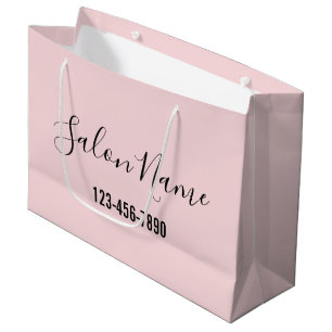Beauty Salon Name Black Script Telefon Nr. Pale Pi Große Geschenktüte