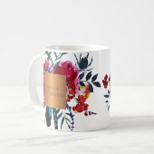 Beauty Salon Name Glam Kupfer Aquarellfarben Blume Kaffeetasse (Vorderseite Links)