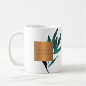 Beauty Salon Name glam Kupfer Aquarellfolien Kaffeetasse (Links)