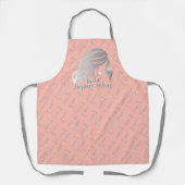 Beauty Salon Name Pink & Silver Clippers Mitarbeit Schürze (Vorderseite)