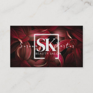 Beauty Salon Neon Abstrakte Frau Moderne Visitenkarte