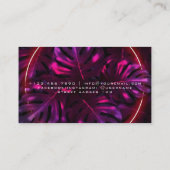 Beauty Salon Neon Abstrakte Frau Moderne Visitenkarte (Rückseite)
