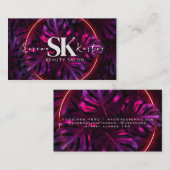 Beauty Salon Neon Abstrakte Frau Moderne Visitenkarte (Vorne/Hinten)