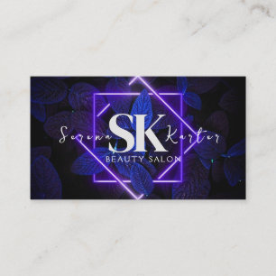 Beauty Salon Neon Abstrakte Frau Moderne Visitenkarte