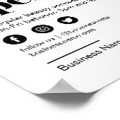 Beauty Salon Offen für Business Rose Gold Glitzer Poster (Ecke)