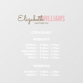 Beauty Salon Open Hours Fensteraufkleber (Blatt)