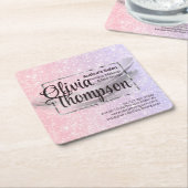 Beauty Salon Pearl Silver Rechteckiger Pappuntersetzer (angewinkelt)