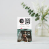 Beauty Salon Photo Feed Social Media QR Code Visitenkarte (Stehend Vorderseite)