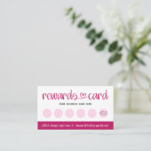 Beauty Salon Pink Heft Script Loyalty Card Treuekarte (Stehend Vorderseite)
