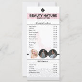 Beauty Salon Preisliste Rack Card (Rückseite)