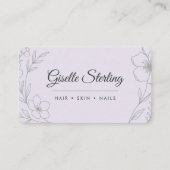 Beauty Salon Purple QR Code Professional Visitenkarte (Vorderseite)