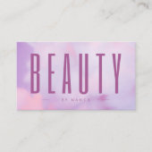 Beauty Salon QR Code & Logos Lila Holografie Visitenkarte (Vorderseite)