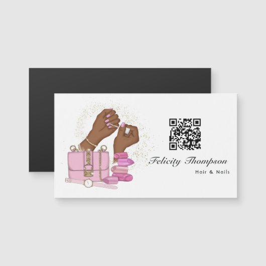 Beauty Salon QR Code Magnetkarte (Vorne/Hinten)