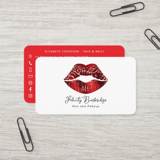 Beauty Salon QR Code Visitenkarte (Vorderseite/Rückseite Beispiel)