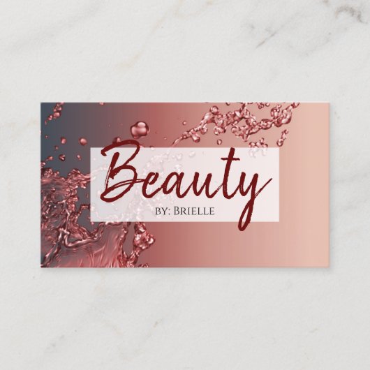 Beauty Salon Red Splash für Makeup Artist und Hair Visitenkarte (Vorderseite)