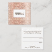 Beauty Salon Referenz für niedliche Imitate Rose G Empfehlungskarte (Vorne/Hinten)