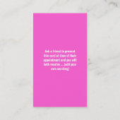 Beauty Salon-Referenzkarte für FettTypografie Empfehlungskarte (Rückseite)