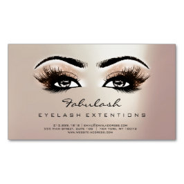 Beauty Salon Rosa Rose Gold Adress Makeup Lashes Magnetische Visitenkarte