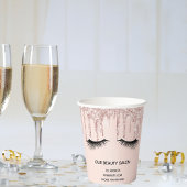 Beauty Salon Rose Gold Glitzer Läden Geschäft Pappbecher