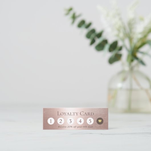 Beauty Salon Rose Loyalität Treuekarte (Stehend Vorderseite)