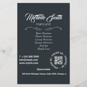 Beauty Salon Schwarz-weiß Gray Gray Script Schrift Flyer