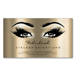 Beauty Salon Sepia Gold Adress Makeup Lashes Magnetische Visitenkarte