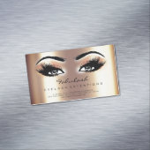 Beauty Salon Sepia Gold Rose Adress Makeup Lashes Magnetische Visitenkarte (Beispiel)