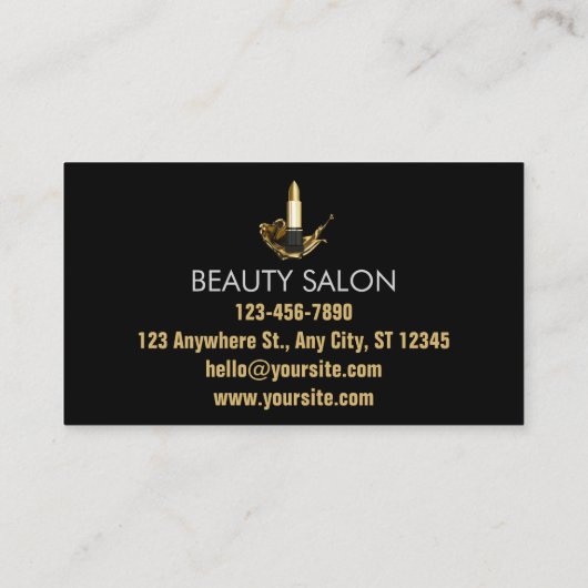 Beauty Salon Stylist Kosmetologe Makeup Artist Visitenkarte (Rückseite)