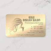 Beauty Salon Stylist Metallic 14k Gold Brass Visitenkarte (Vorderseite)