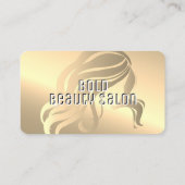 Beauty Salon Stylist Metallic 14k Gold Brass Visitenkarte (Rückseite)