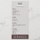 Beauty Salon Treatment Menu Design Menükarte (Vorderseite)